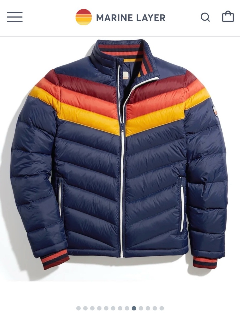 Marine Layer Custom Cut & Sew Zurich Puffer Coat Size XL Navy